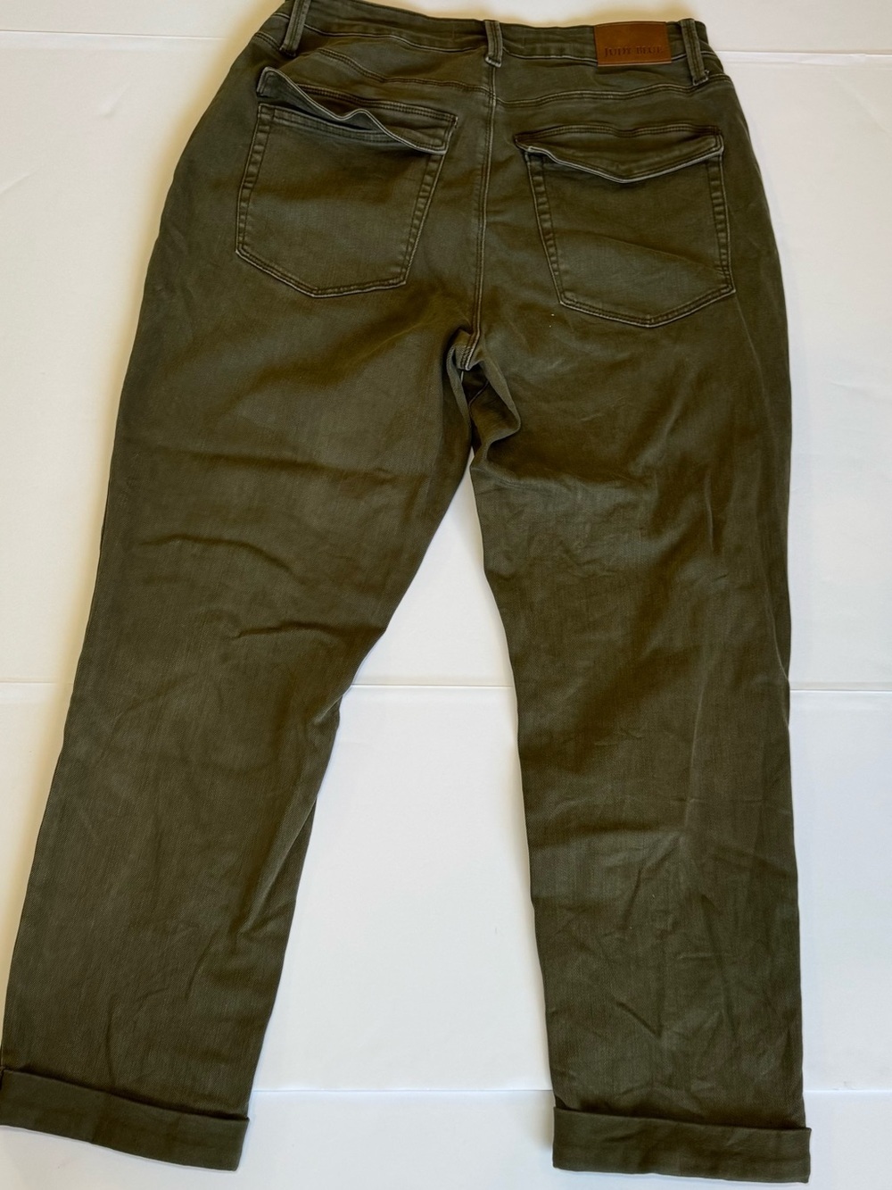 Judy Blue High Waist Aurora Weekender Garment Dyed Cuffed Jeans Green 14W - Picture 3 of 8
